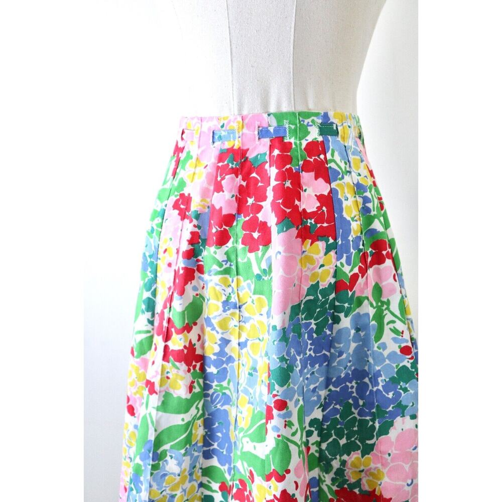 Vintage 1970s Buffy Buffington Size XXS A-Line Skirt Painterly Floral Print - Picture 8 of 10